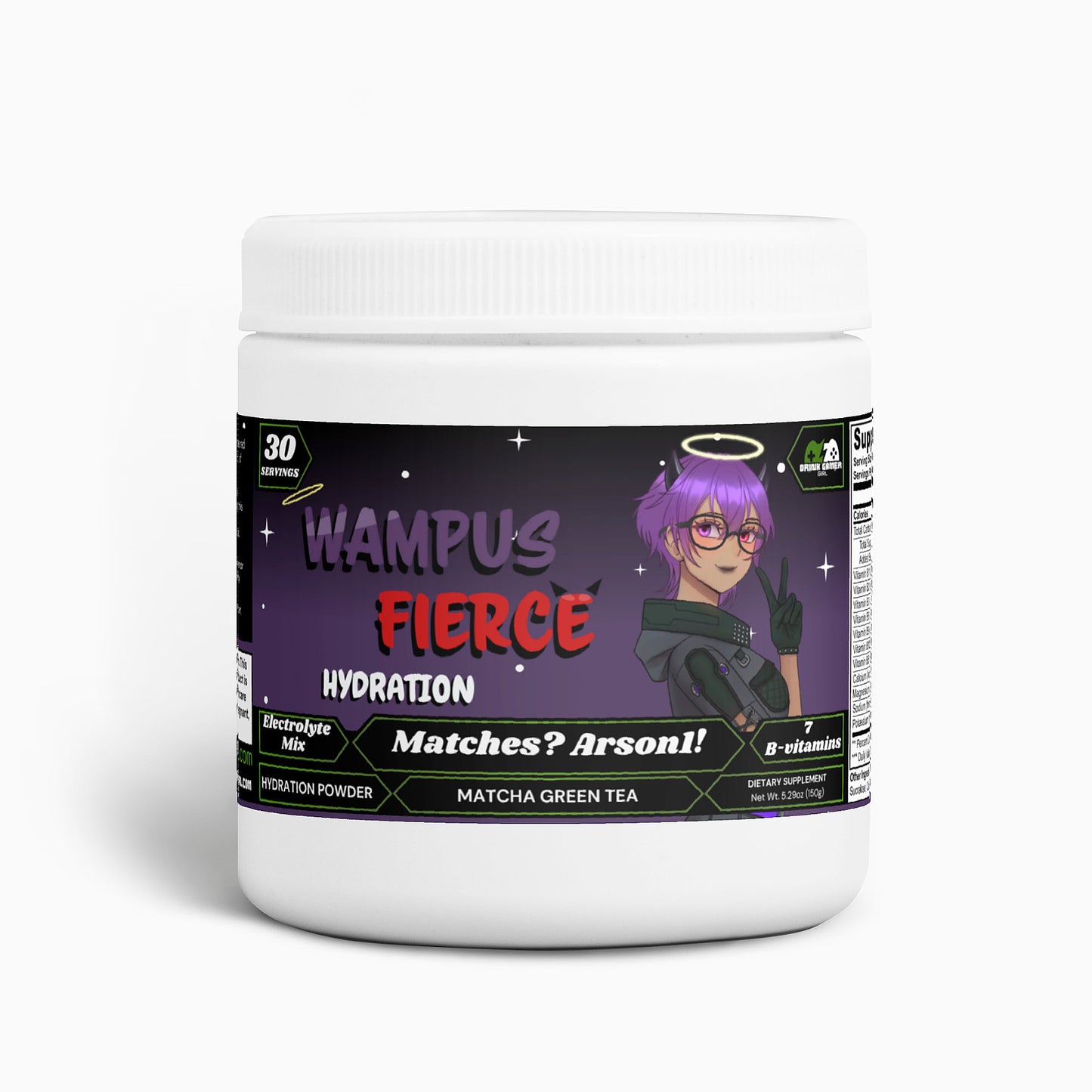 Wampus Fierce - Matches? Arson1! Hydration Powder (Matcha Green Tea)