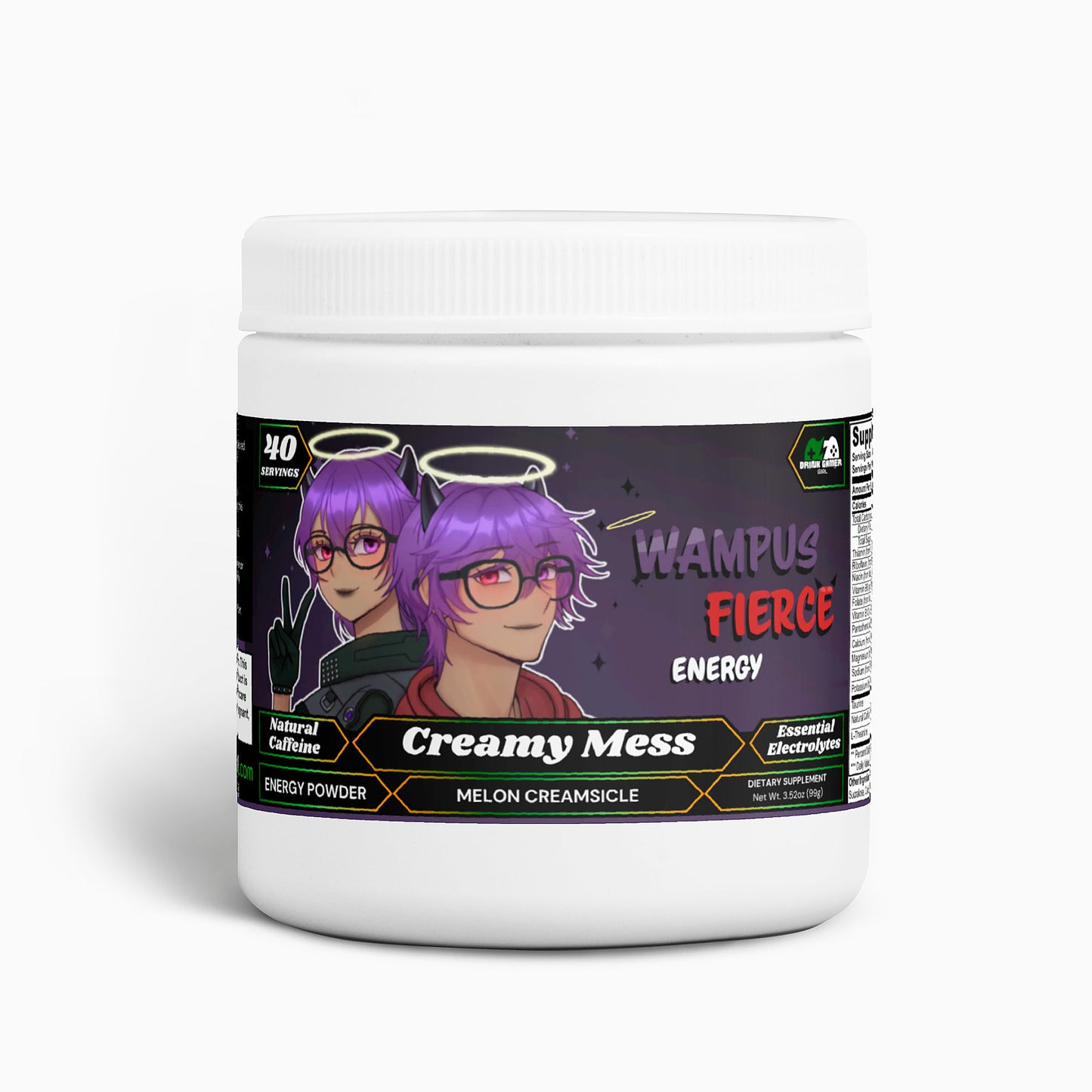 Wampus Fierce - Creamy Mess Energy Powder (Melon Creamsicle)