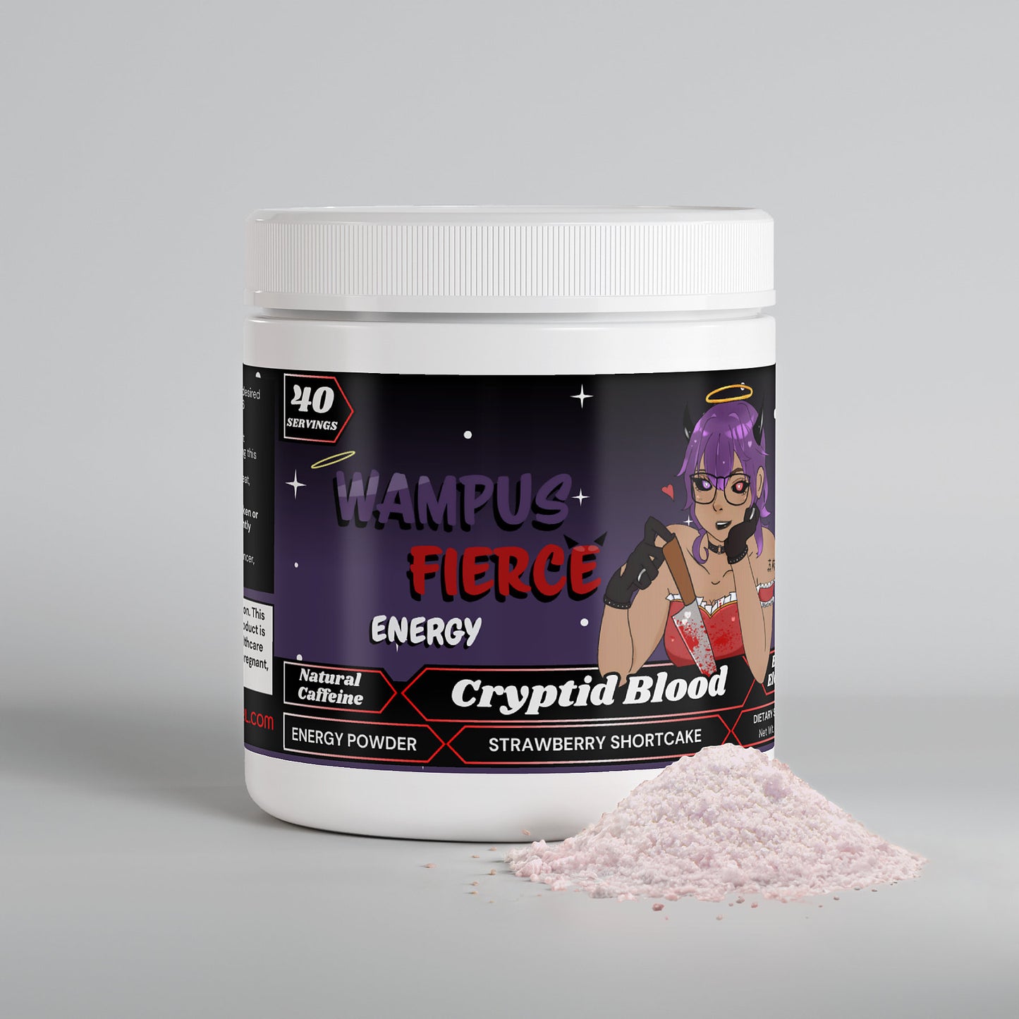 Wampus Fierce - Cryptid Blood Energy Powder (Strawberry Shortcake)