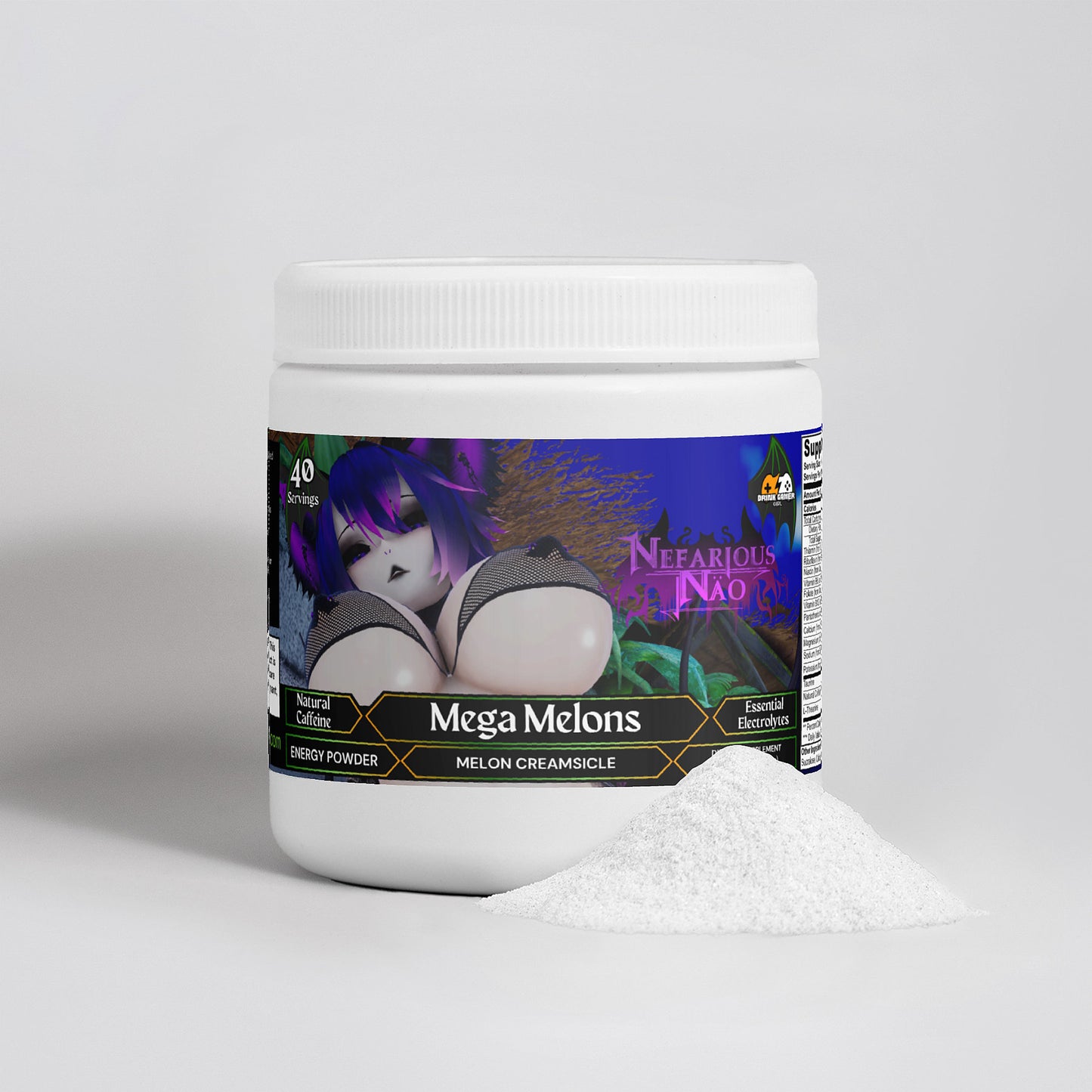 Nefarious Nao - Mega Melons Energy Powder (Melon Creamsicle)