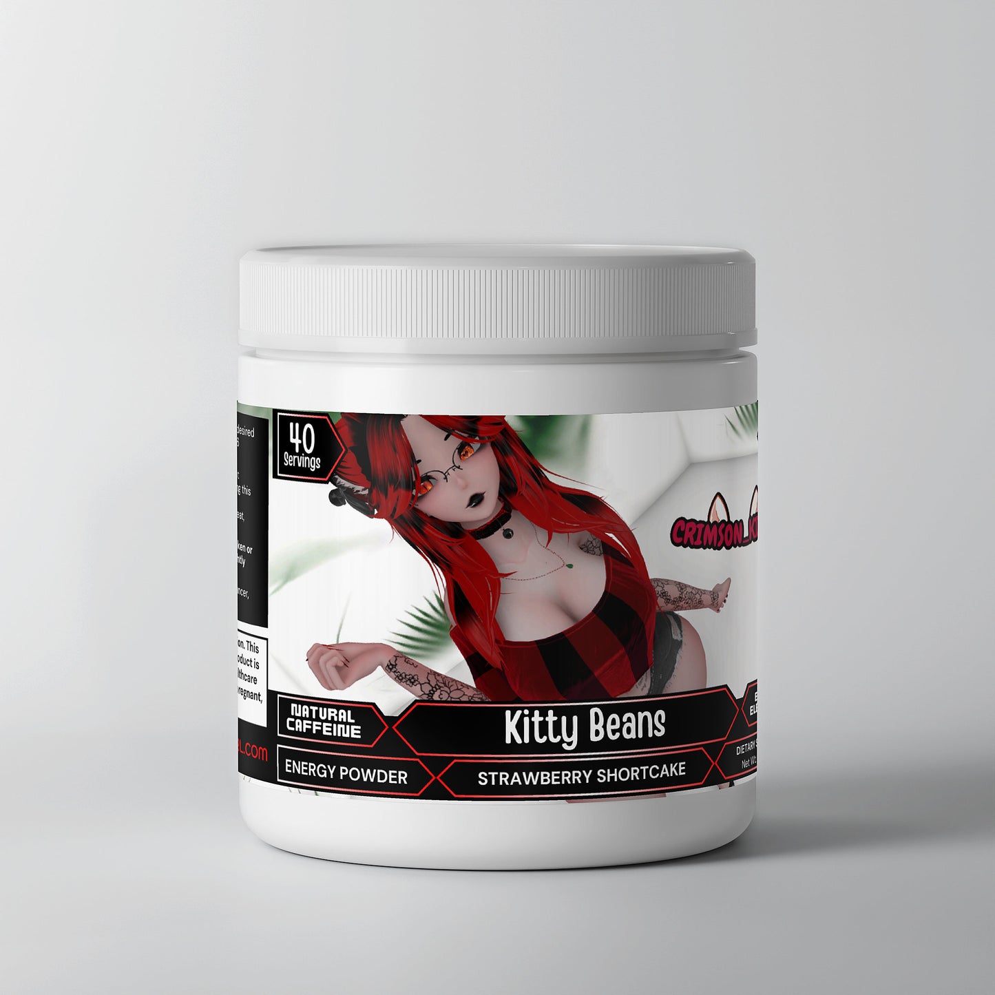 Crimson Kitten - Kitty Beans Energy Powder (Strawberry Shortcake)