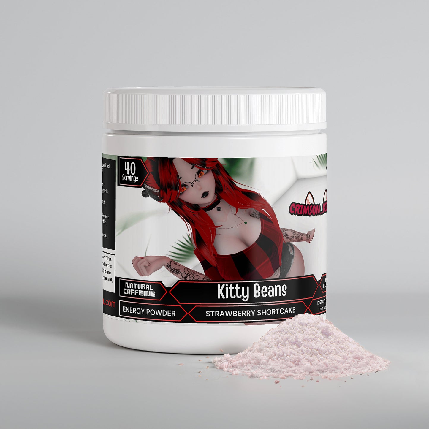 Crimson Kitten - Kitty Beans Energy Powder (Strawberry Shortcake)