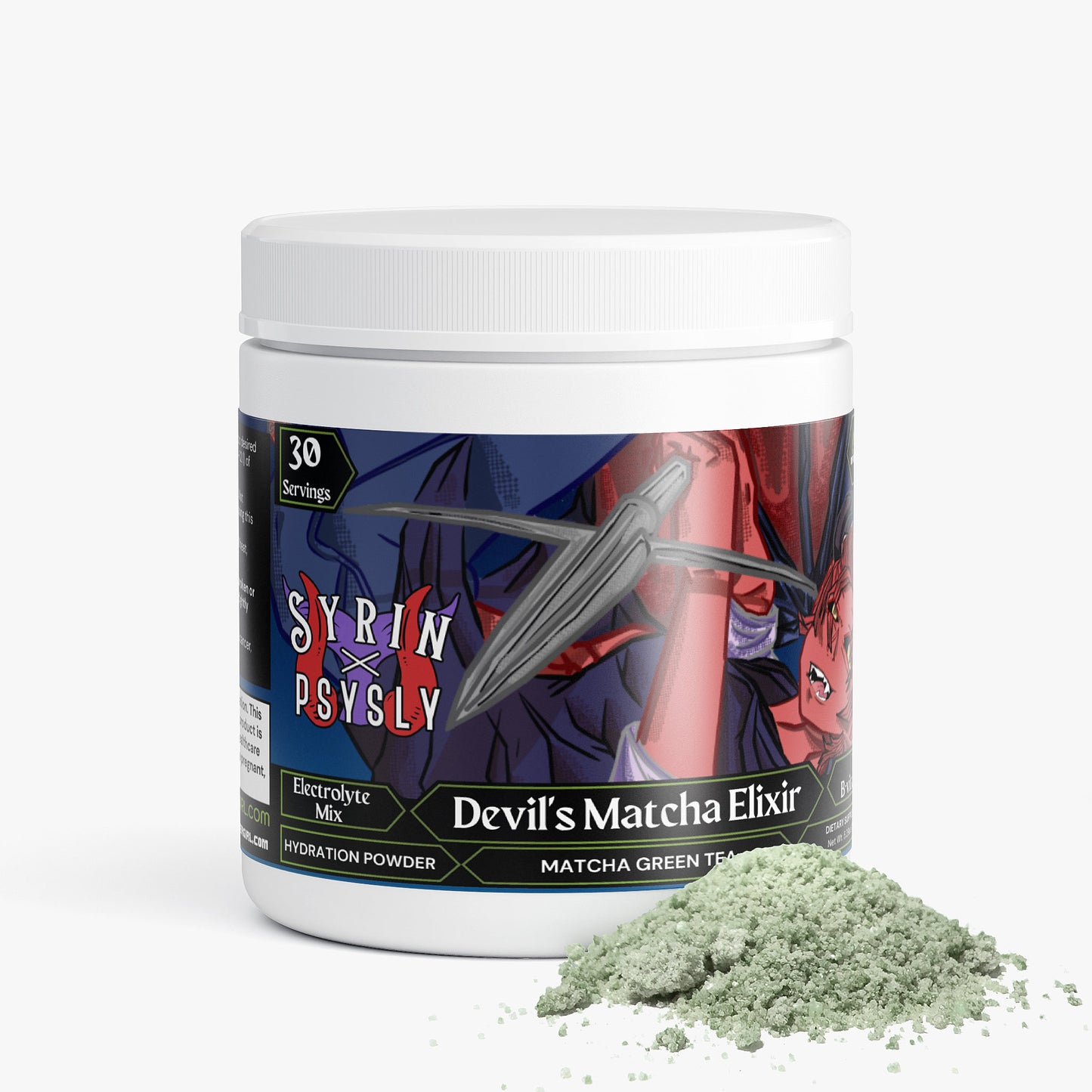 Syrin & PsySly - Devil's Matcha Elixir Hydration Powder (Matcha Green Tea)