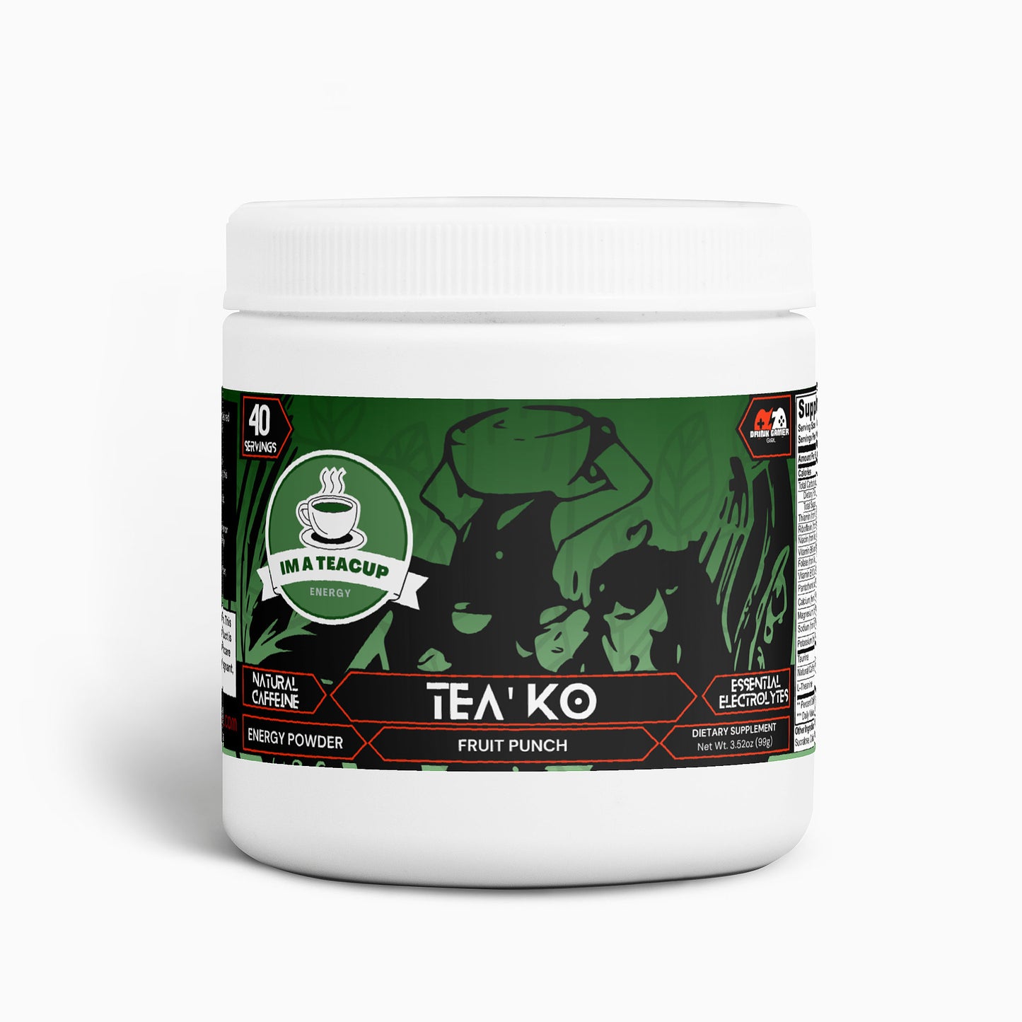 Im a Teacup - Tea' KO Energy Powder (Fruit Punch)
