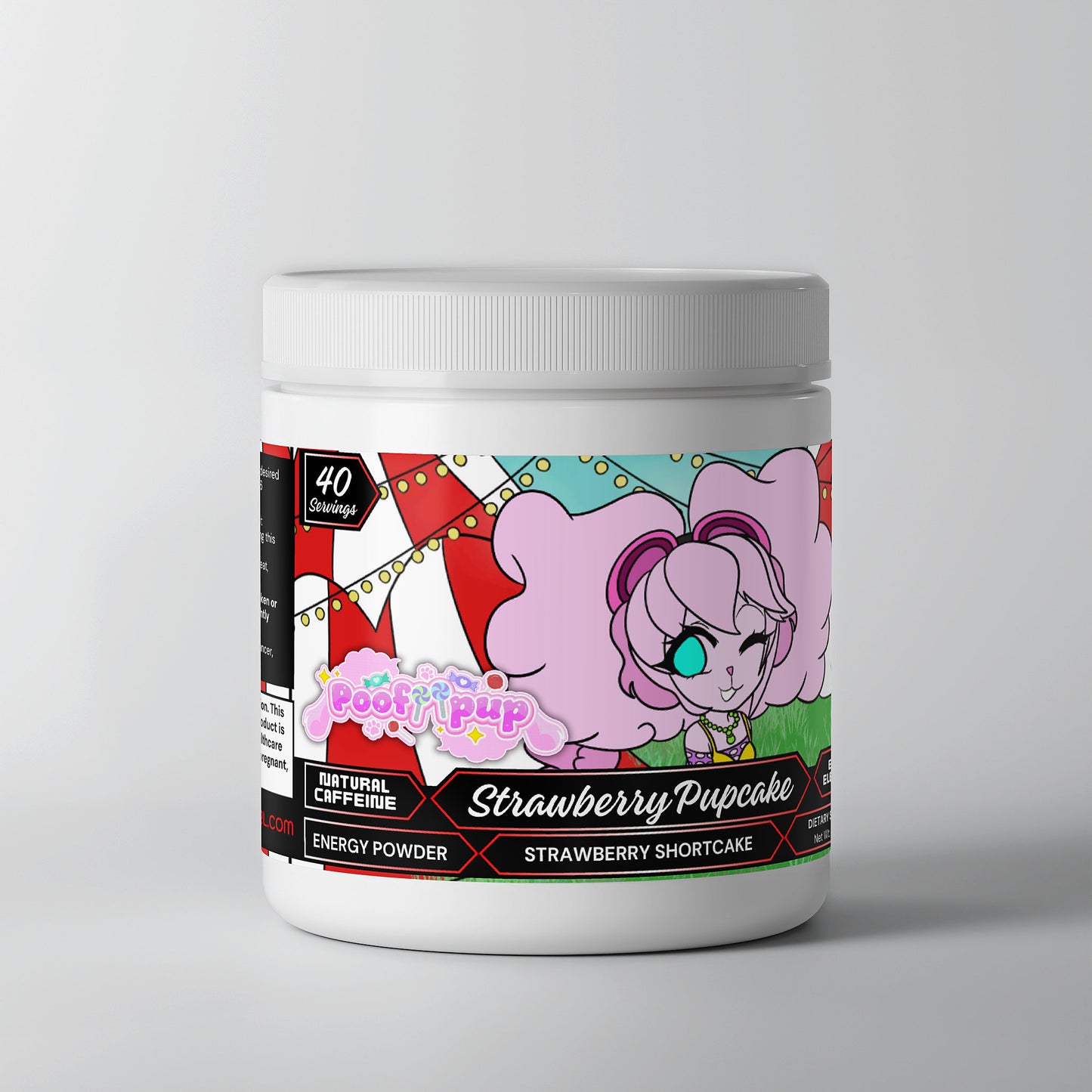 PoofiiPup - Strawberry Pupcake Energy Powder (Strawberry Shortcake)