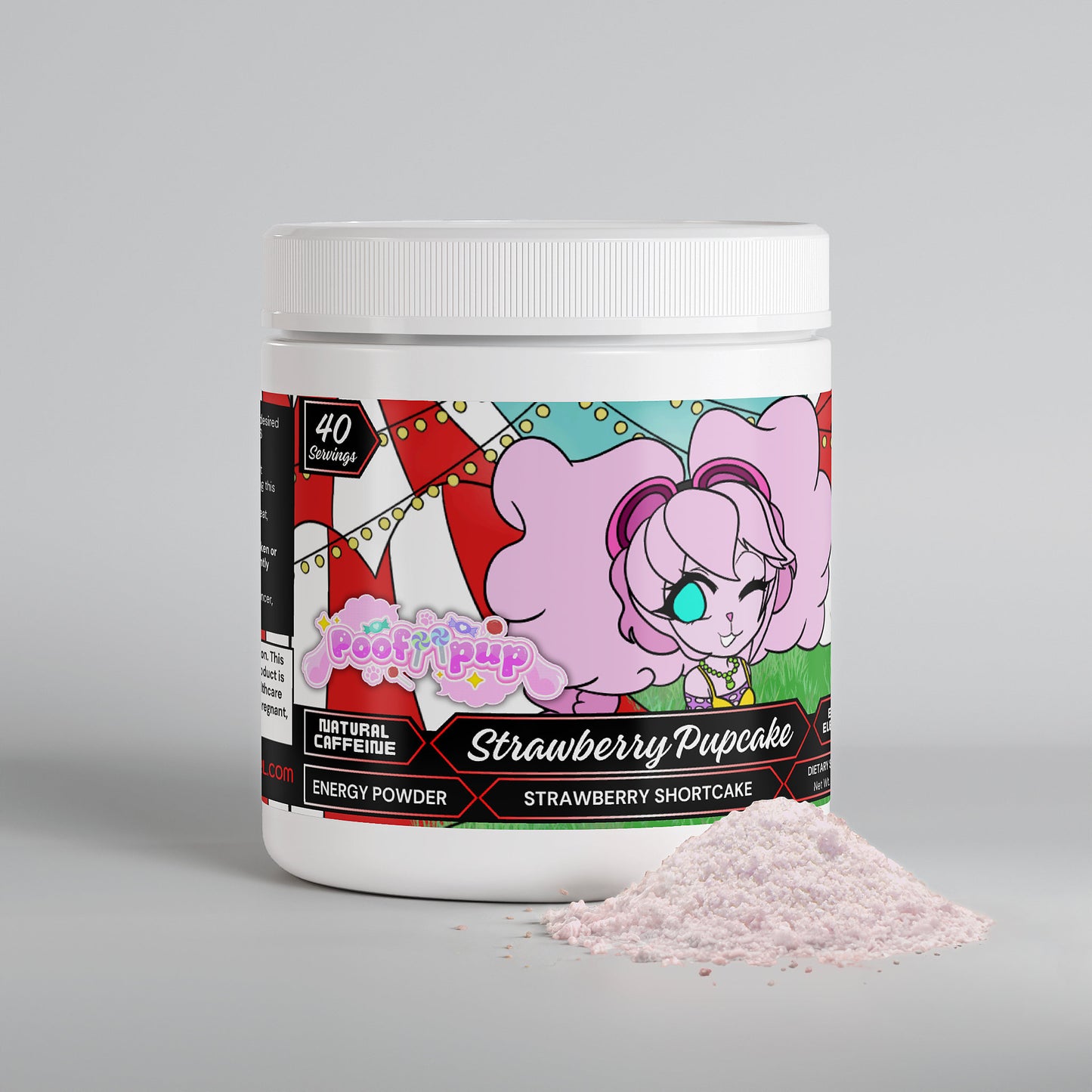 PoofiiPup - Strawberry Pupcake Energy Powder (Strawberry Shortcake)