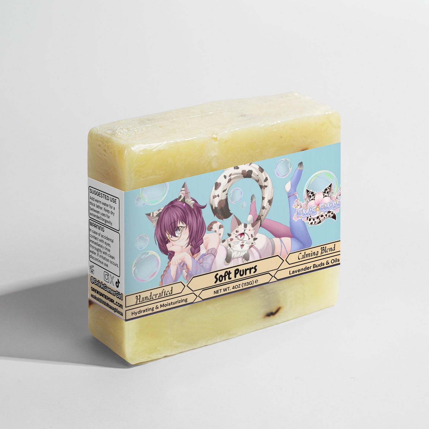 Emie Chise Kitty - Soft Purrs Calming Lavender Soap