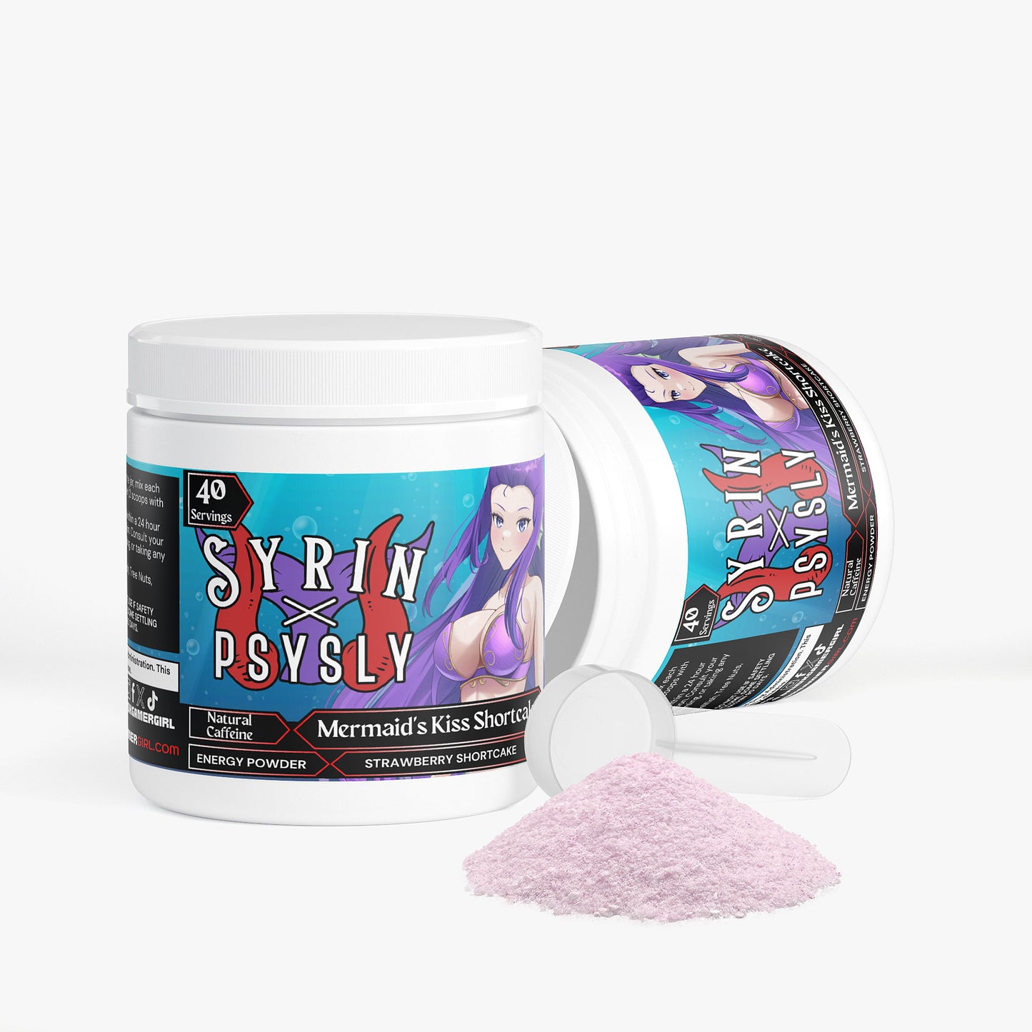 Syrin & PsySly - Mermaid's Kiss Shortcake Energy Powder (Strawberry Shortcake)