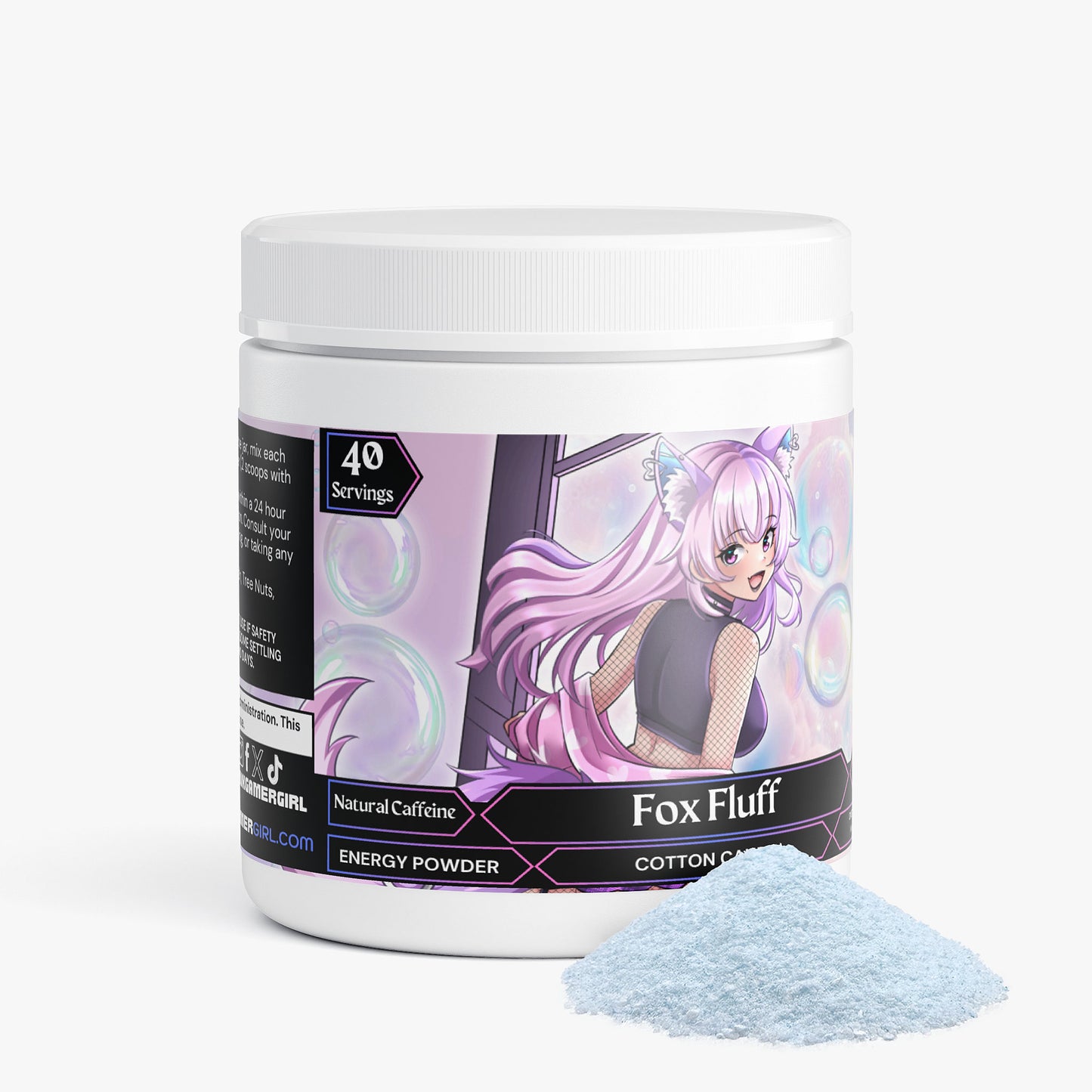 Vixxie Nocturne - Fox Fluff Energy Powder (Cotton Candy)