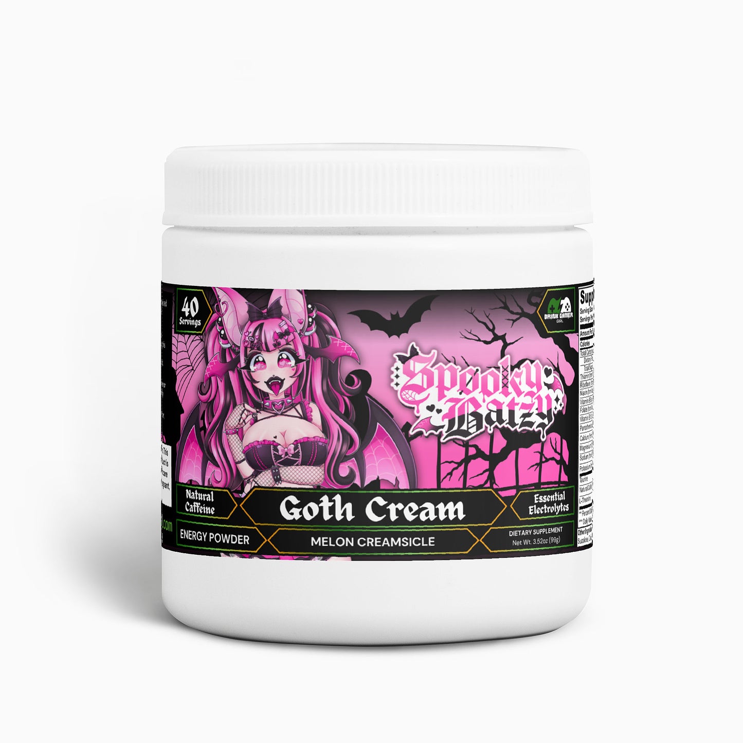 Spooky Batzy - Goth Cream Energy Powder (Melon Creamsicle)