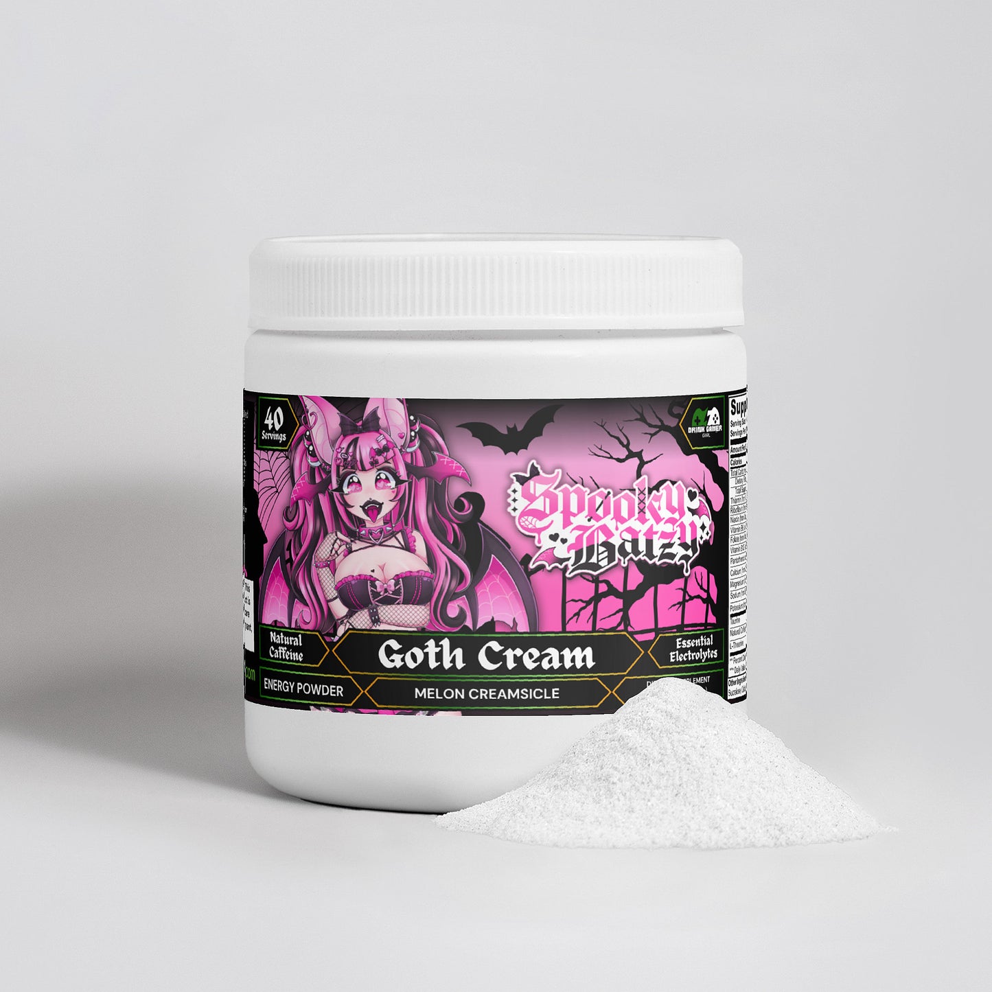 Spooky Batzy - Goth Cream Energy Powder (Melon Creamsicle)