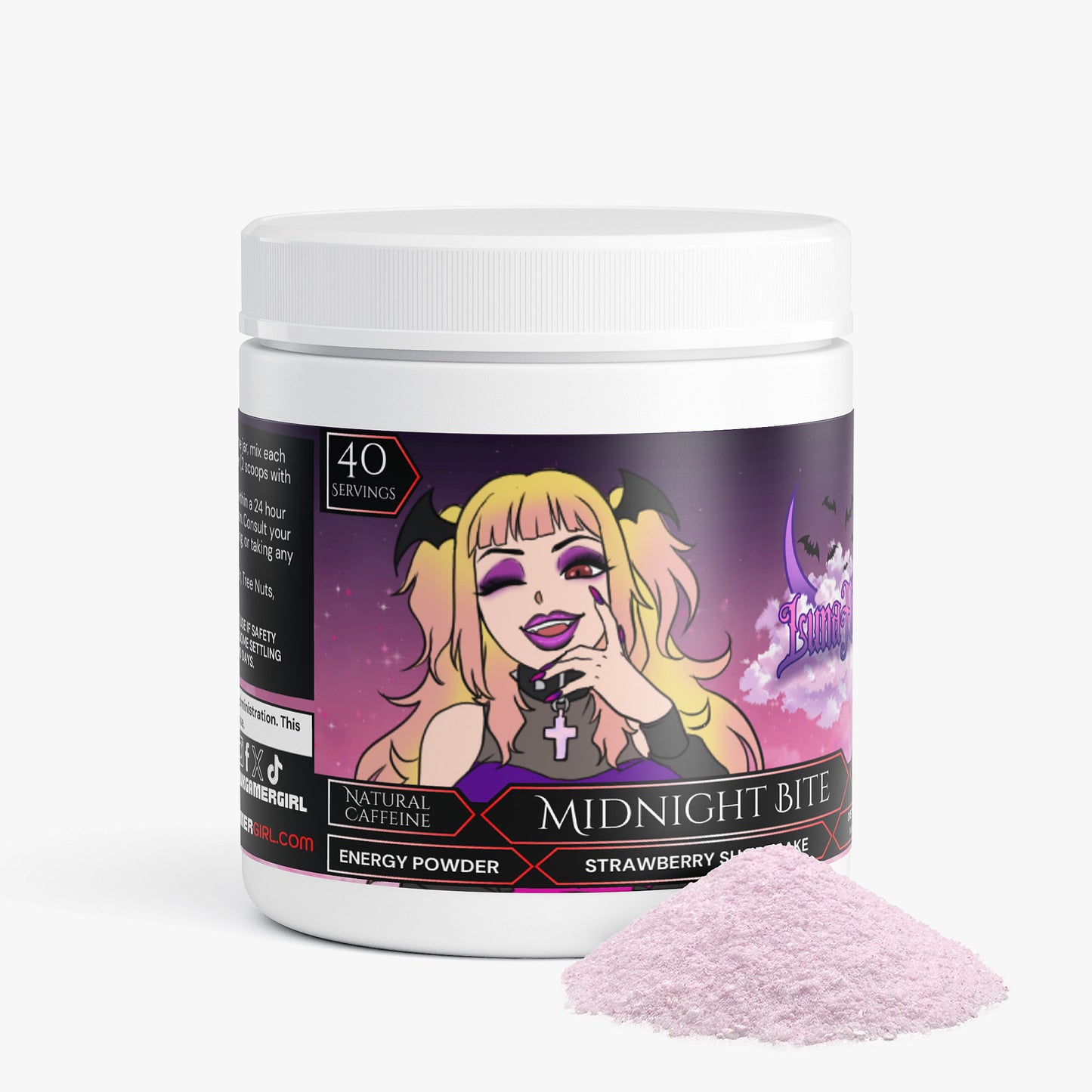 LunaHime - Midnight Bite Energy Powder (Strawberry Shortcake)