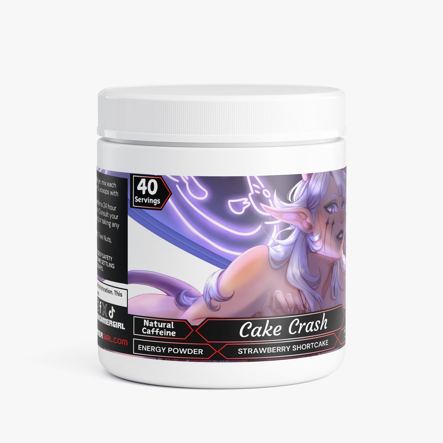 Basicallyval - Cake Crash Energy Powder (Strawberry Shortcake)