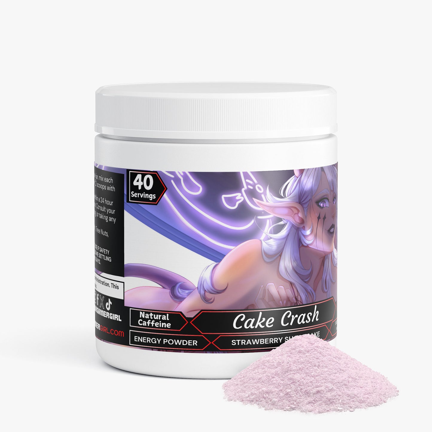 Basicallyval - Cake Crash Energy Powder (Strawberry Shortcake)
