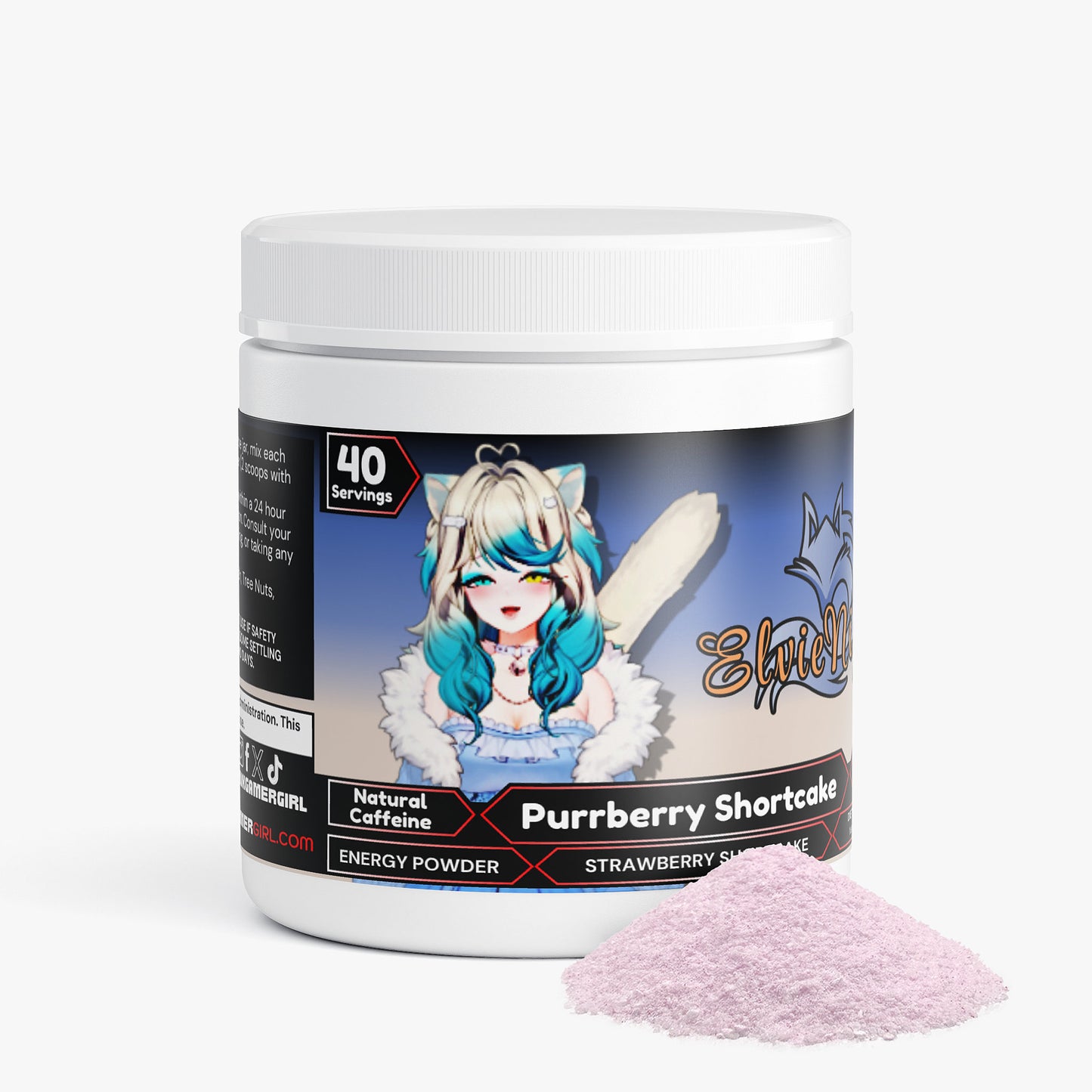 ElvieNight - Purrberry Shortcake Energy Powder (Strawberry Shortcake)