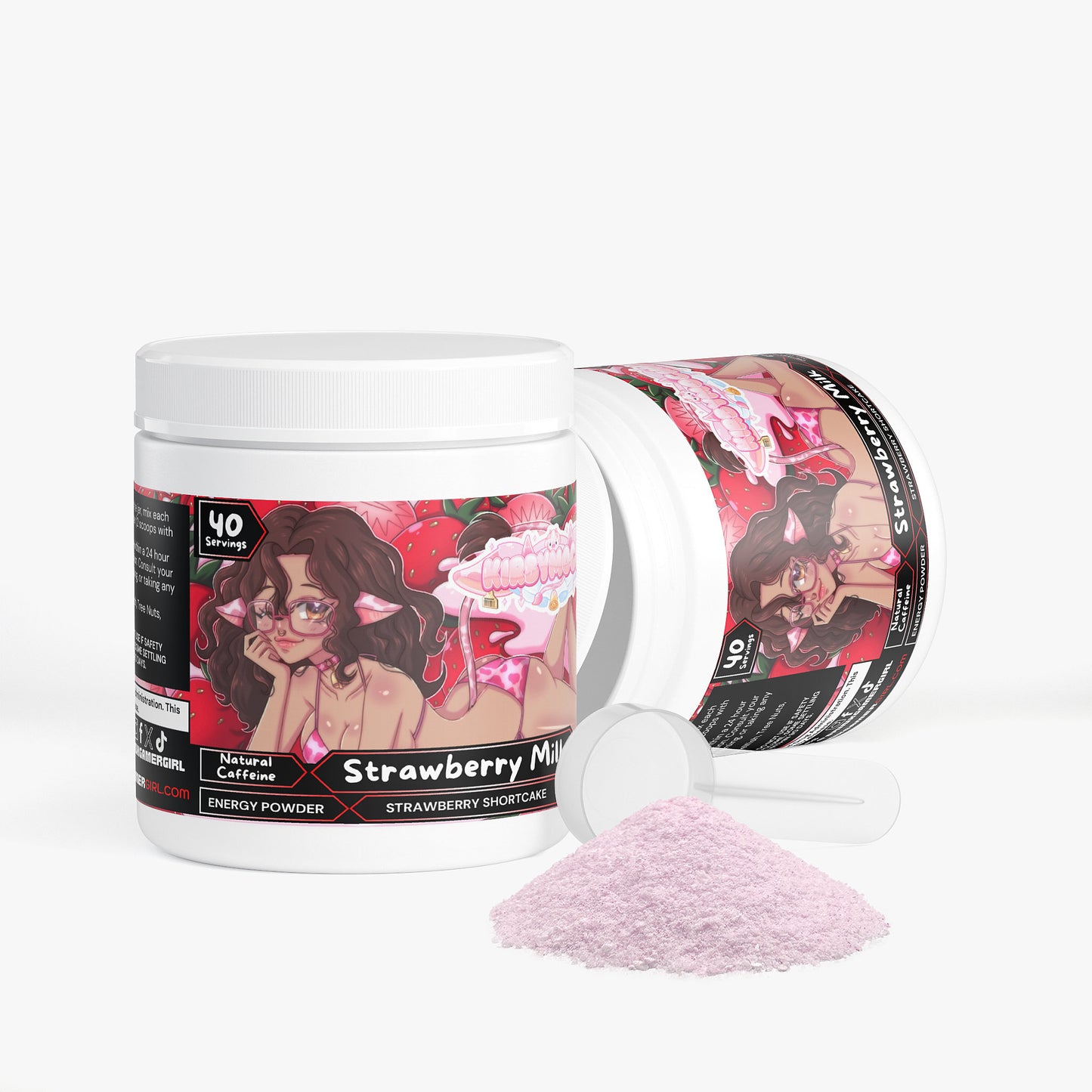 Kirbymochii - Strawberry Milk Energy Powder (Strawberry Shortcake)