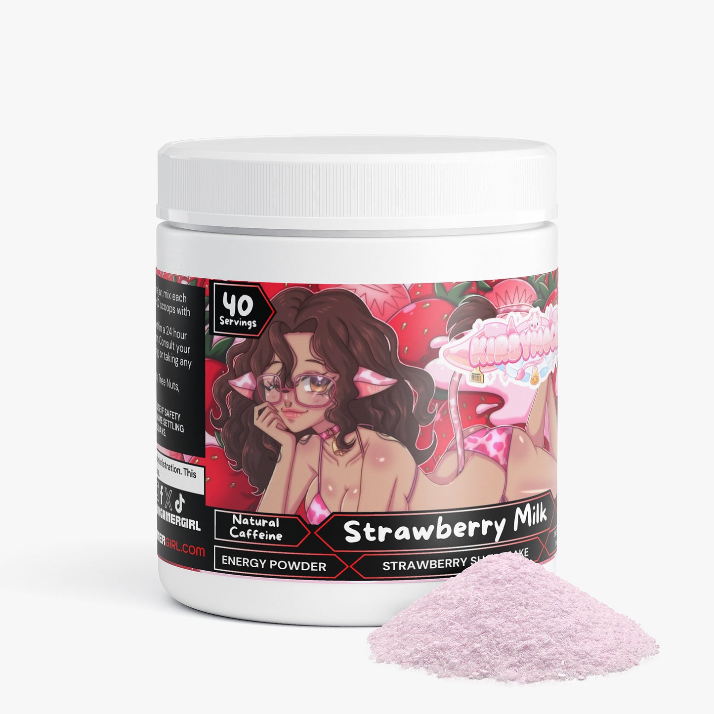 Kirbymochii - Strawberry Milk Energy Powder (Strawberry Shortcake)