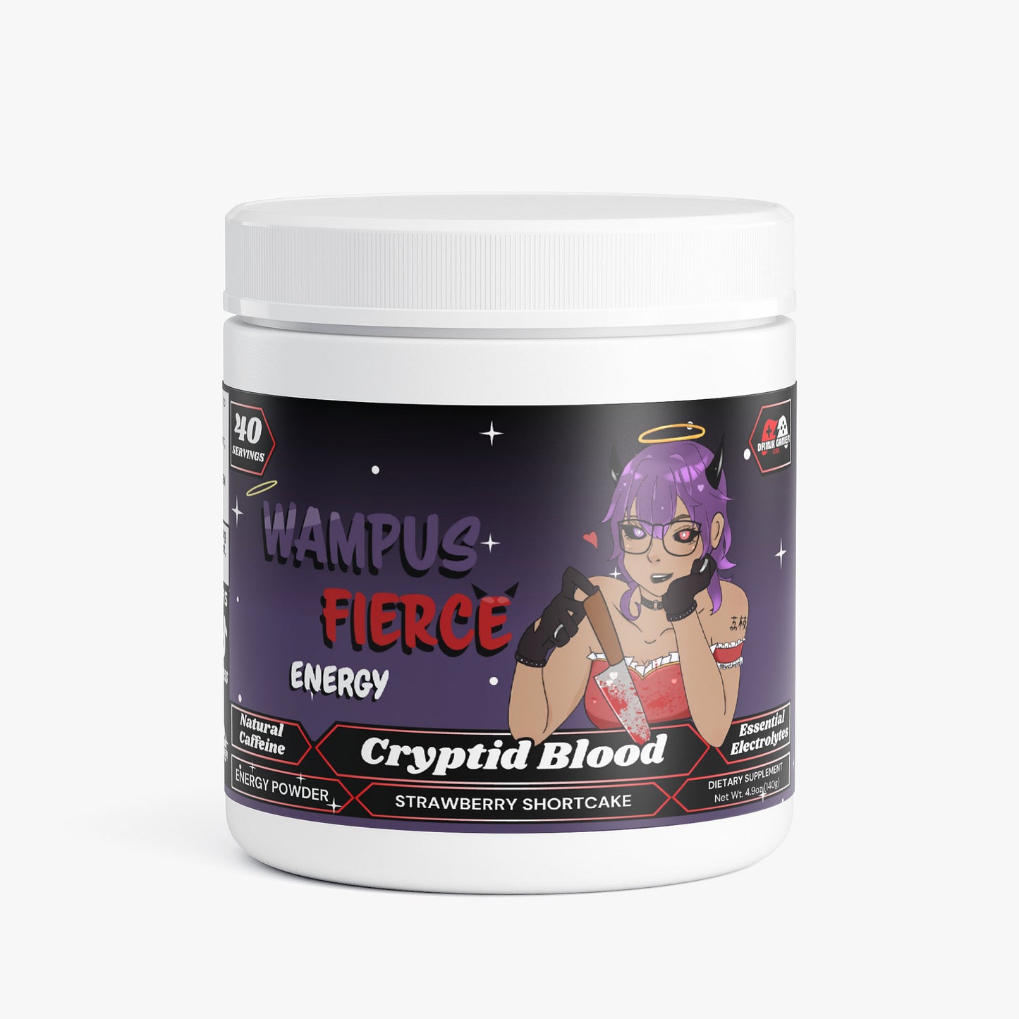 Wampus Fierce - Cryptid Blood Energy Powder (Strawberry Shortcake)