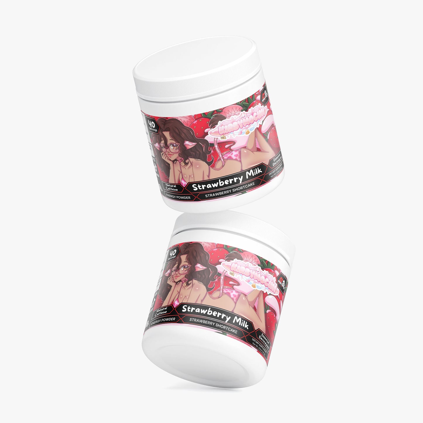 Kirbymochii - Strawberry Milk Energy Powder (Strawberry Shortcake)