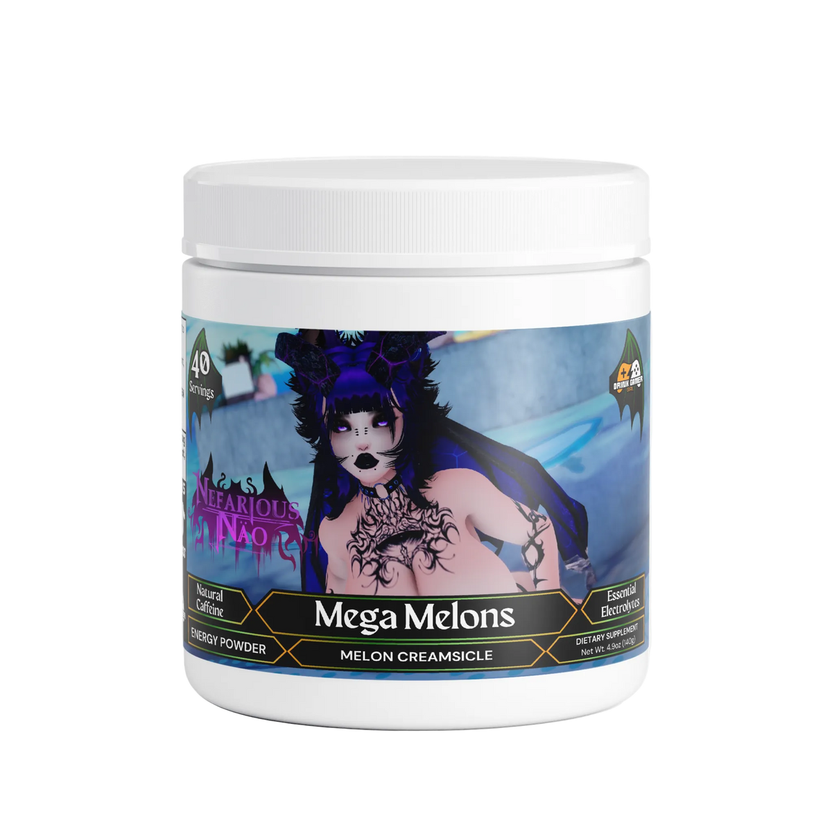 Nefarious Nao - Mega Melons Energy Powder (Melon Creamsicle)