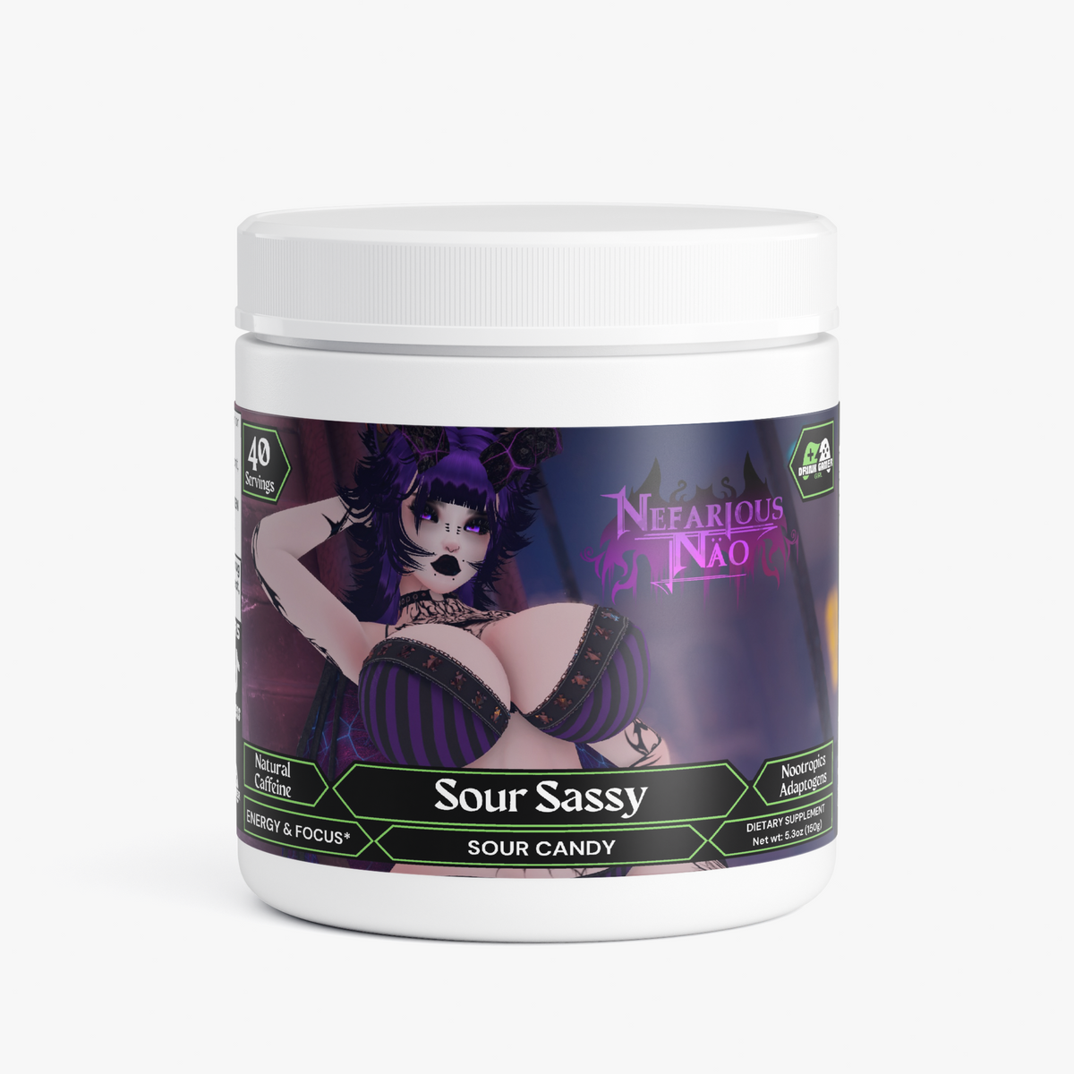 Nefarious Nao - Sour Sassy Focus Powder (Sour Candy)