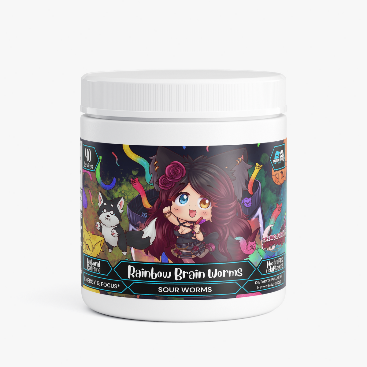 Thewolfgirlx - Rainbow Brain Worms Focus Powder (Sour Worms)