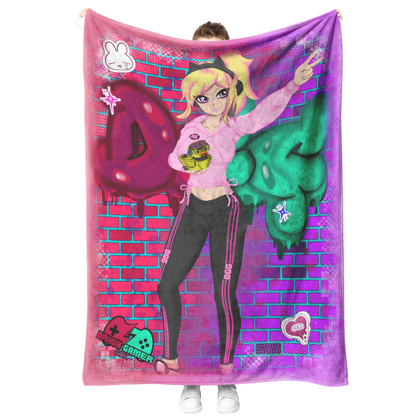 DGG_Mascot_Graffiti_Blanket_V_Blanket_Model_Mockup.png